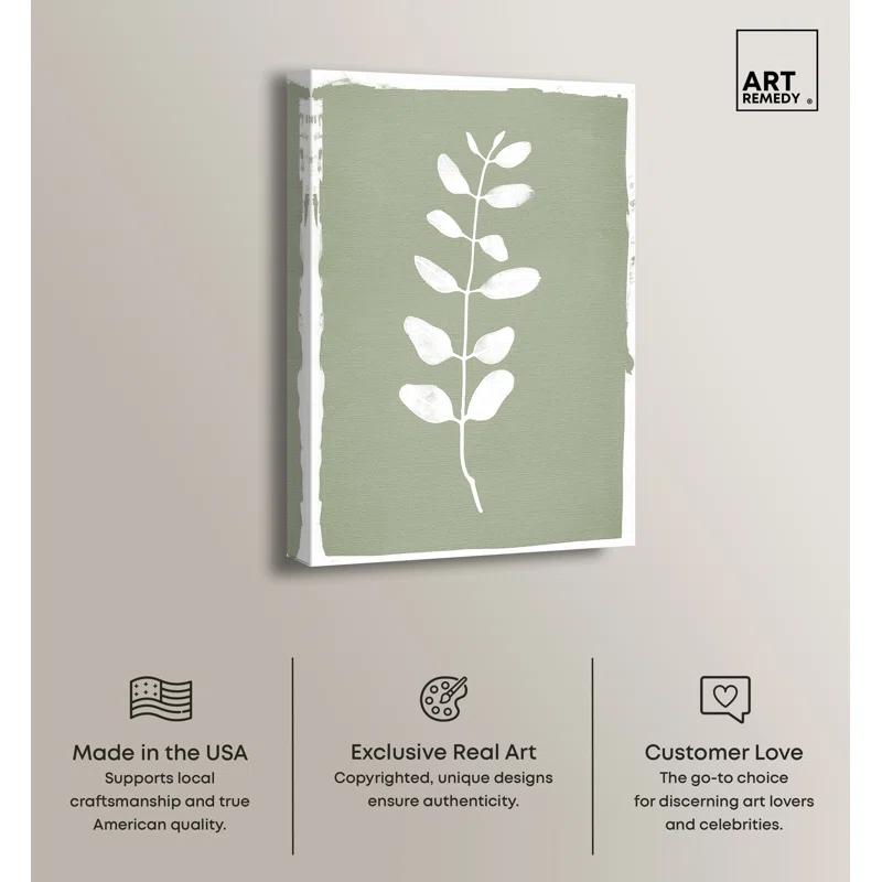 Art Remedy Linen Leaf Screen Botanical  Wall Art by Art Remedy
