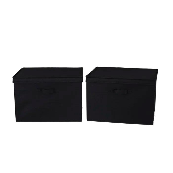 Household Essentials Household Essentials Wide Storage Box Fabric Bin (Set of 2)