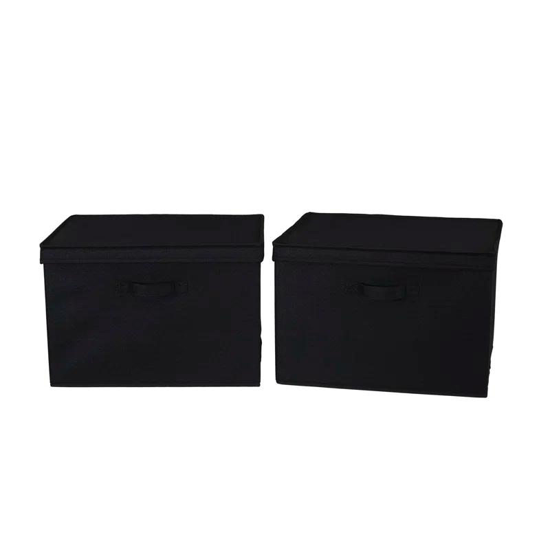 Household Essentials Household Essentials Wide Storage Box Fabric Bin (Set of 2)