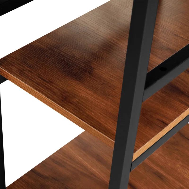 Inbox Zero Techni Mobili L-Shape Industrial Desk With Storage Shelves | Wayfair