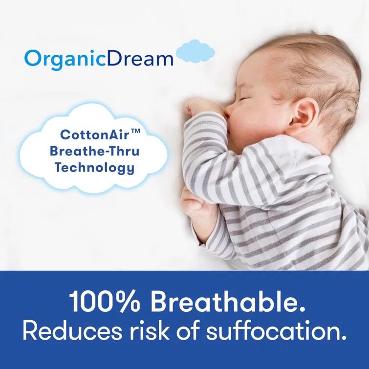 Organic Dream Greenguard Gold Certified 2 Stage Standard Crib/Toddler Rectangle Mattress