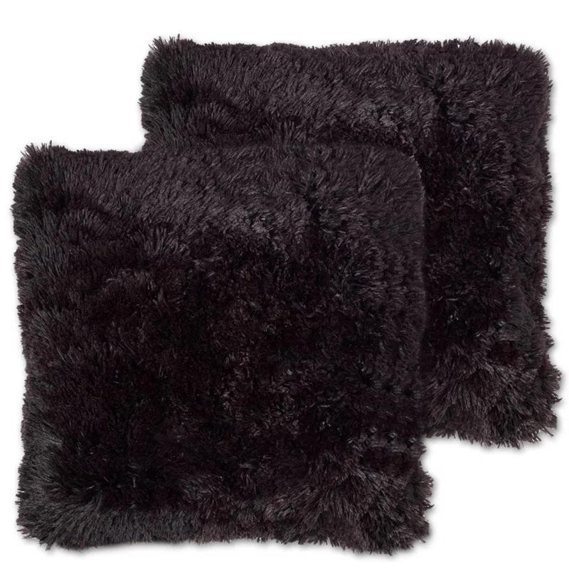 Sweet Home Collection Faux Fur Reversible Throw Pillow (Set of 2)