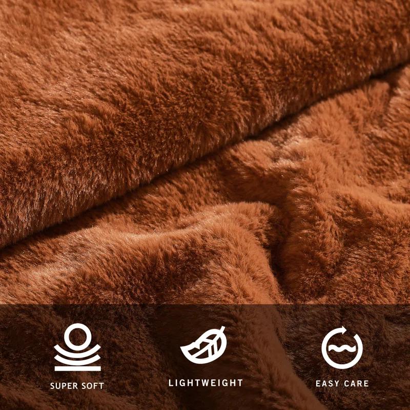Kenneth Cole Kenneth Cole Faux Fur Solid Throw Blankets