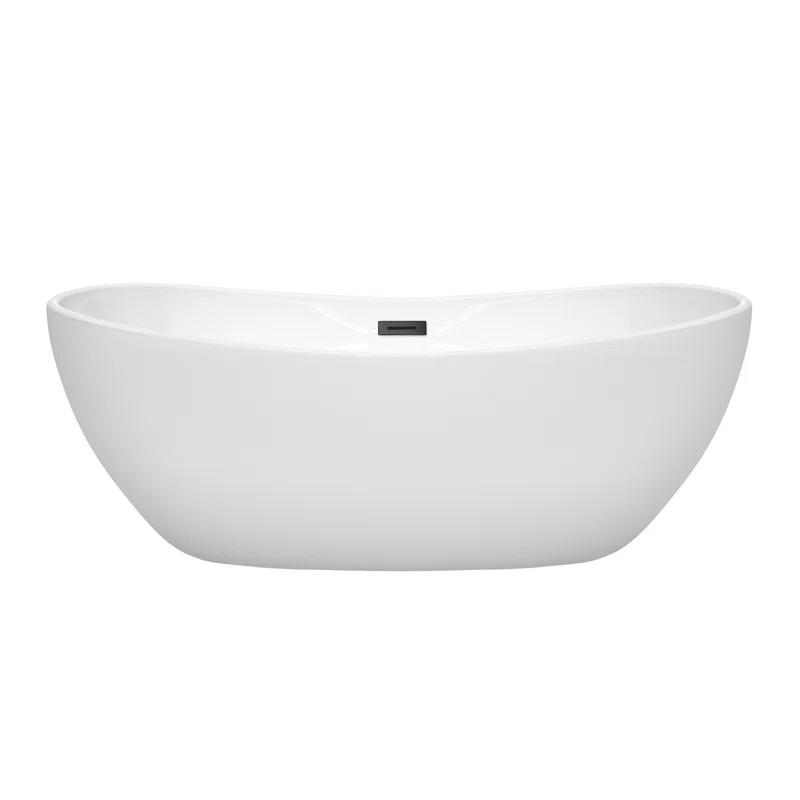 Wyndham Collection WCOBT101465MBTRIM Rebecca 65'' x 32'' Freestanding Soaking Acrylic Bathtub