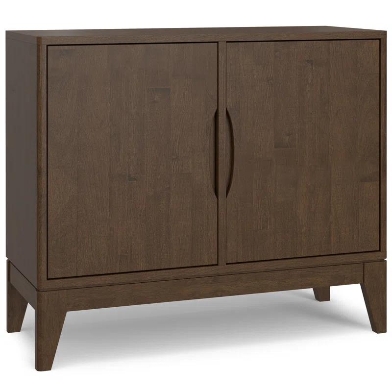 Simpli Home Harper 38"W Solid Wood Mid-Century Modern 2-Door Sideboard Buffet with Adjustable Shelves