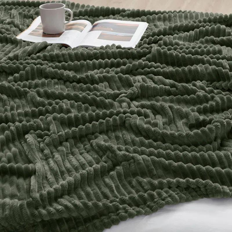 Nestl Nestl Cut Plush Cozy Throw Blanket - Fuzzy Warm Fleece Bed Blankets - Throws for Sofa, Bed, and Couch