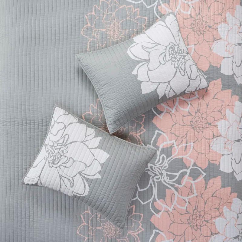 Lola Floral 6 Piece Reversible Cotton Quilt Set