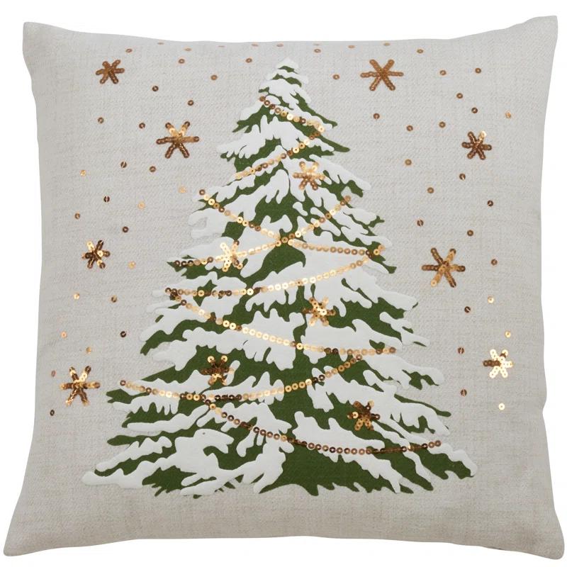 Saro O Tannenbaum Collection Sequined Throw Pillow