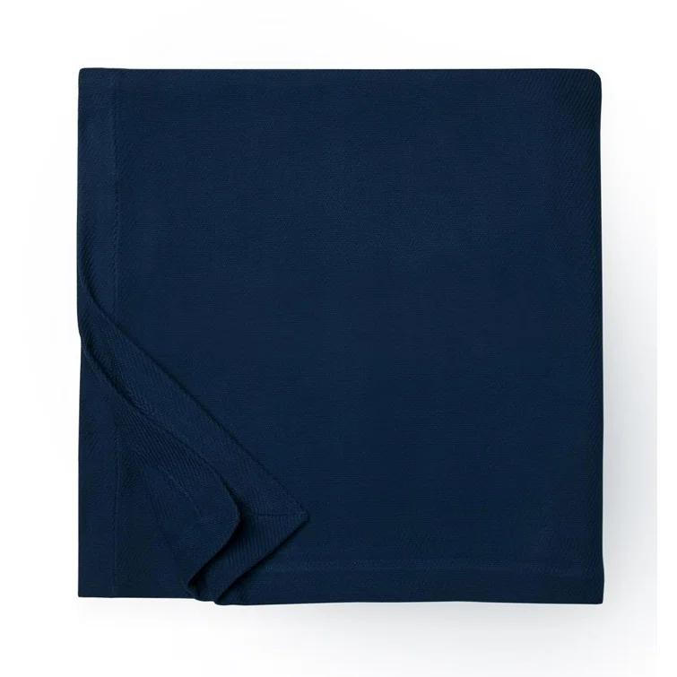 Portugal Crafted Stonewashed Cotton Full/Queen Navy Blanket