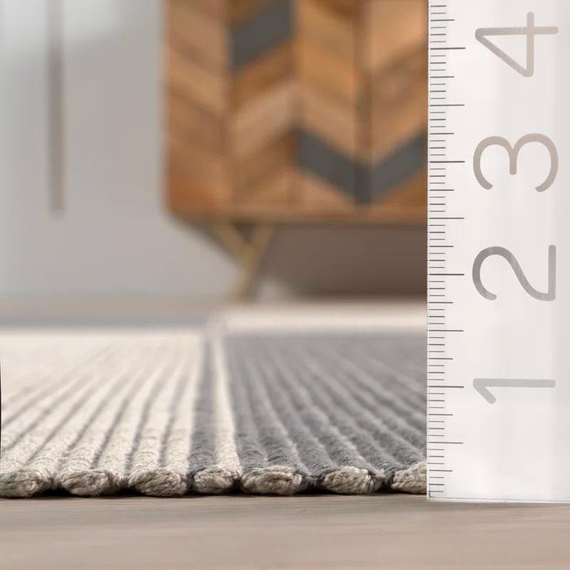 Ebern Designs Hertford Checked Cotton Area Rug