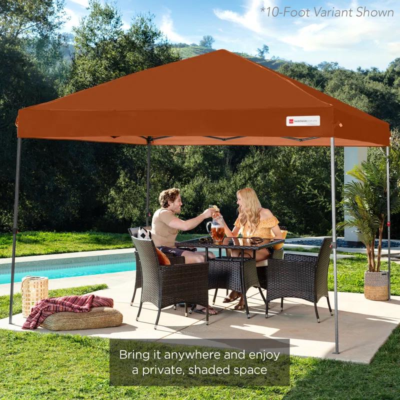 Best Choice Products Easy Setup Pop Up Canopy W/ 1-Button Setup, Wheeled Case, 4 Weight Bags