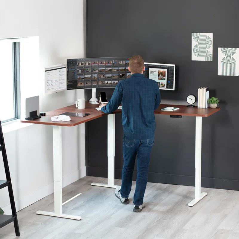 Vivo VIVO Electric 71" x 71" Curved Corner Stand Up Desk (E3CB2 Series)