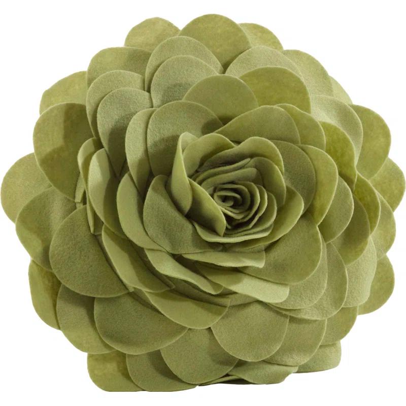 Saro Felt Collection Appliqued Felt Throw Pillow