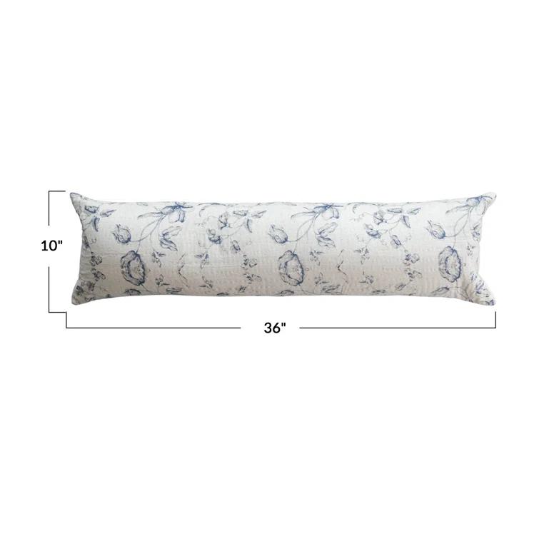 Creative Co-Op Long Patterned Cotton Lumbar Pillow