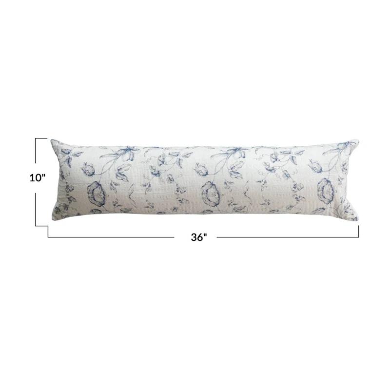 Creative Co-Op Long Patterned Cotton Lumbar Pillow