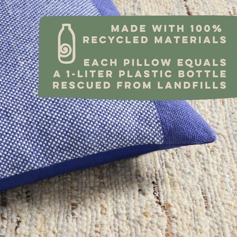 Town & Country Living TOWN & COUNTRY TERRA Alara Solid Border Indoor Outdoor Decorative Pillow 20"x20"