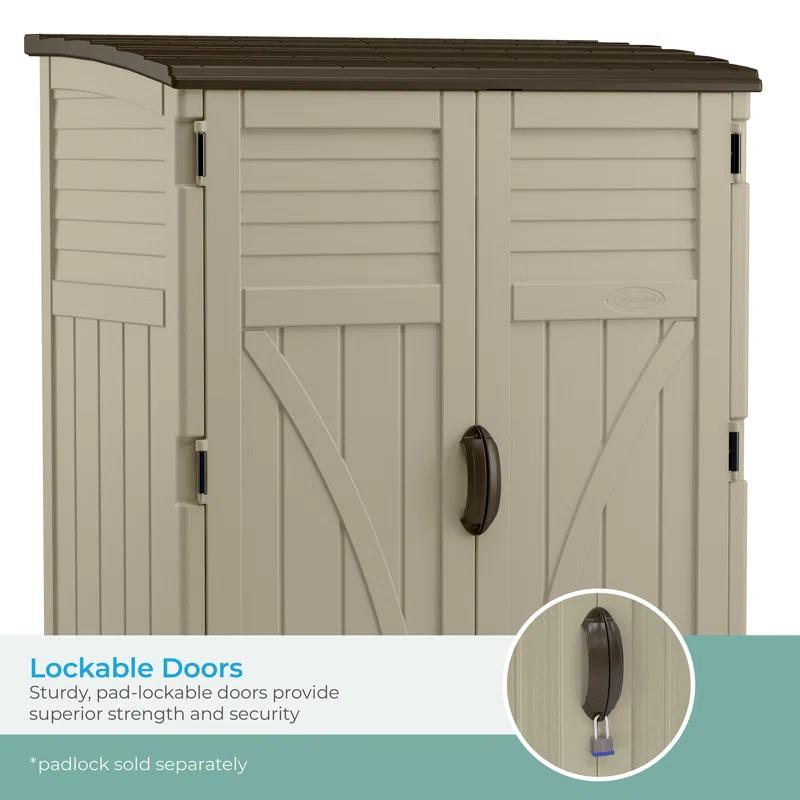 Suncast 53 in. W x 32.5 in. D Resin Vertical Tool Shed