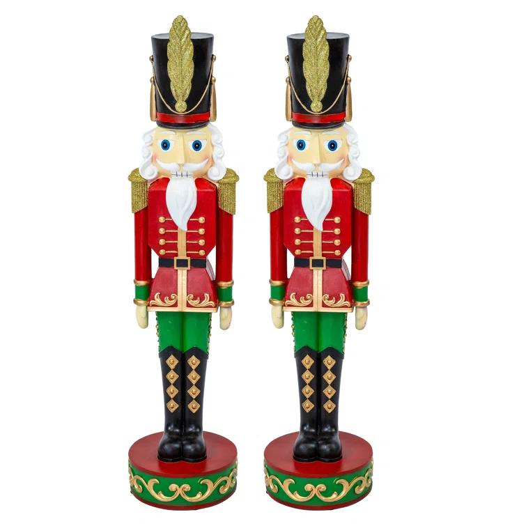 The Holiday Aisle® Kristoff the Christmas Nutcracker Soldier - 2 Statues - 29" (Set of 2)