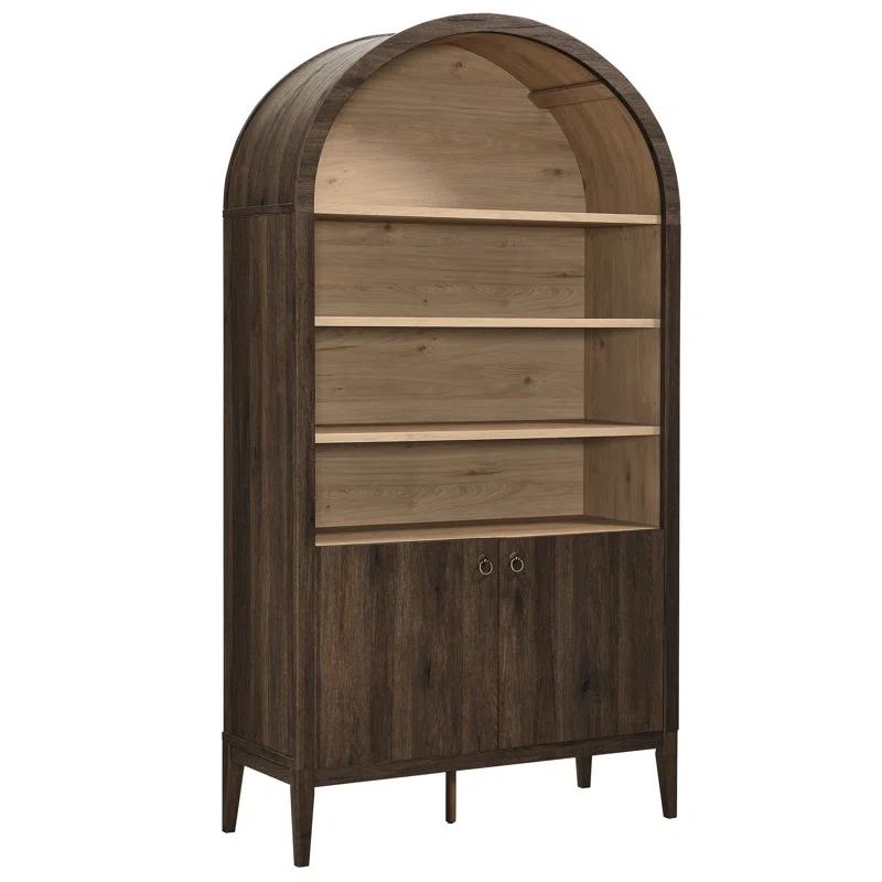 Modway Nolan 74" Tall Arched Storage Display Cabinet Bookshelf