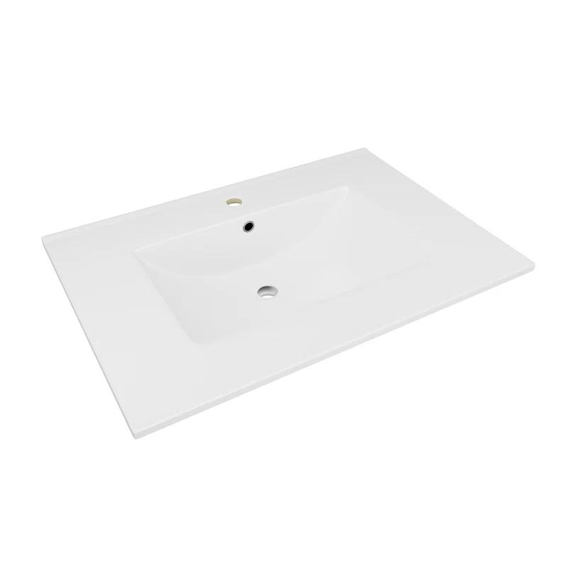 Eridanus Dayton 31" W x 22" D Vitreous China Vanity Top Sink in White with Single Faucet Hole (Sink Only)