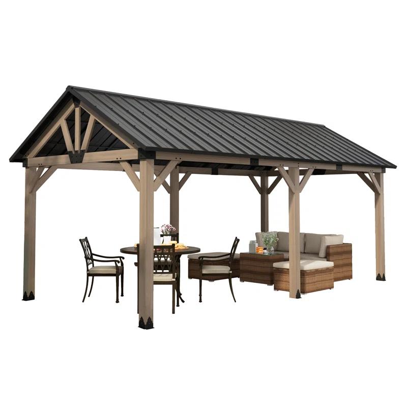 mondawe Greenwich 20 Ft. W x 12 Ft. D Solid Wood Patio Gazebo