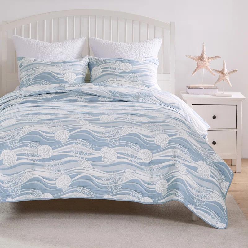 Greenland Home Fashions Coastal Paradise Jacquard Coverlet Set