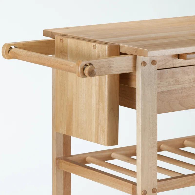Millwood Pines Schulenburg Wood Kitchen Cart