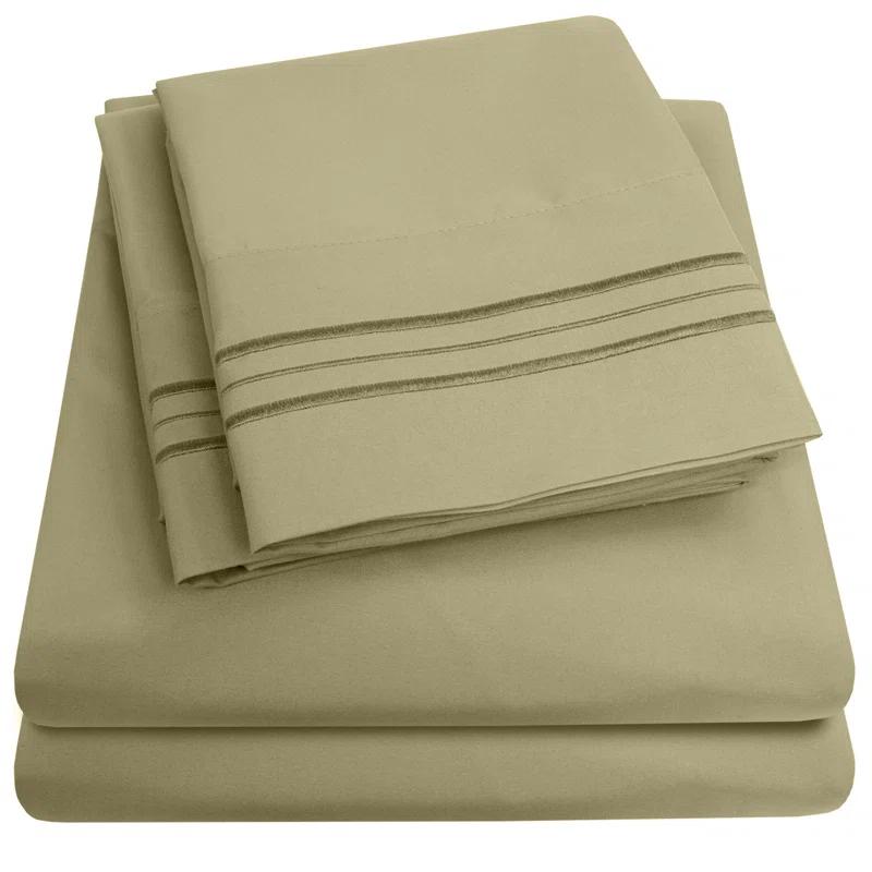 Luxurious Soft Solid 1800 Series Microfiber Sheet Set