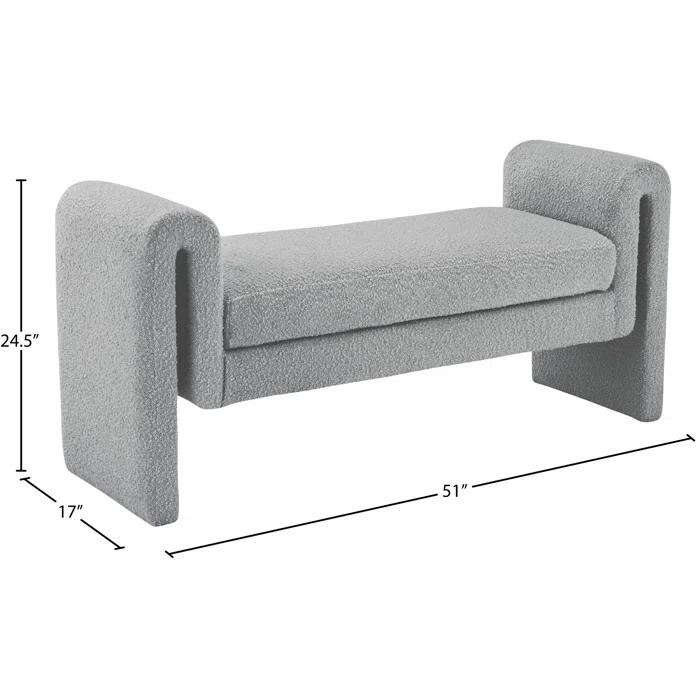 Wrought Studio™ Hiroyasu Upholstered Boucle Bench
