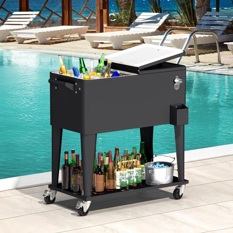 Permasteel 80-Qt Classic Outdoor Patio Cooler On Wheels