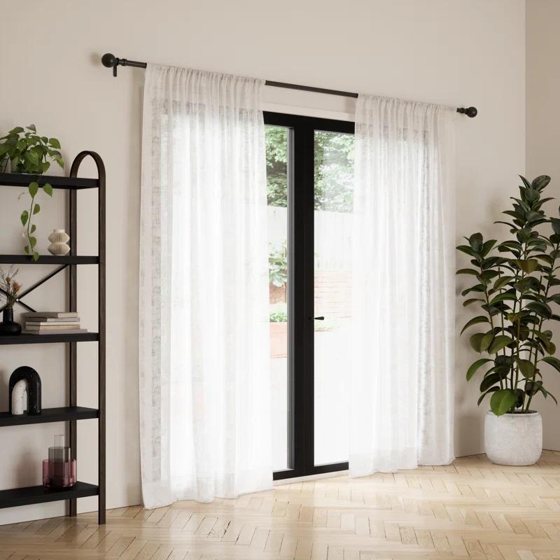 Bowman Curtain Rod - Brushed Black / 72"-144"