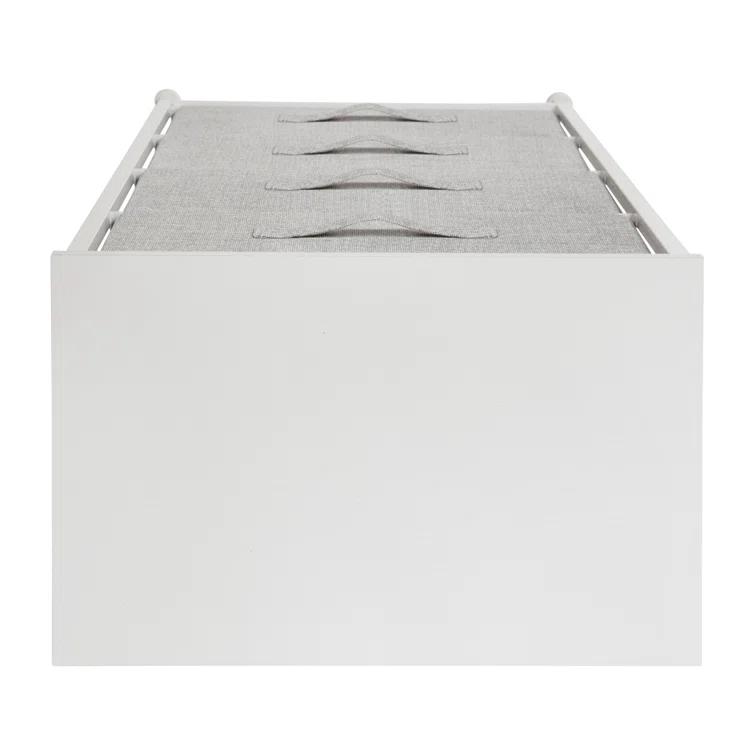 Flash Furniture Malone 4 Drawer Vertical Storage Dresser with Wood Top & Fabric Pull Drawers