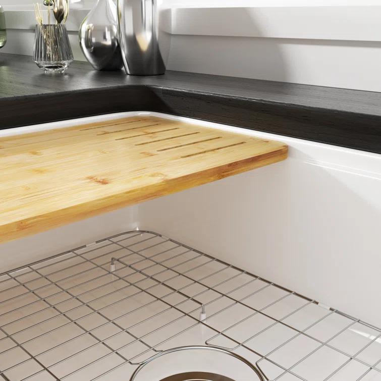 Eridanus Yorkshire 30" L x 20" W Kitchen Sink Workstation With Cutting Board, Dish-drying Rack and Sink Grid ERI-FS-144W