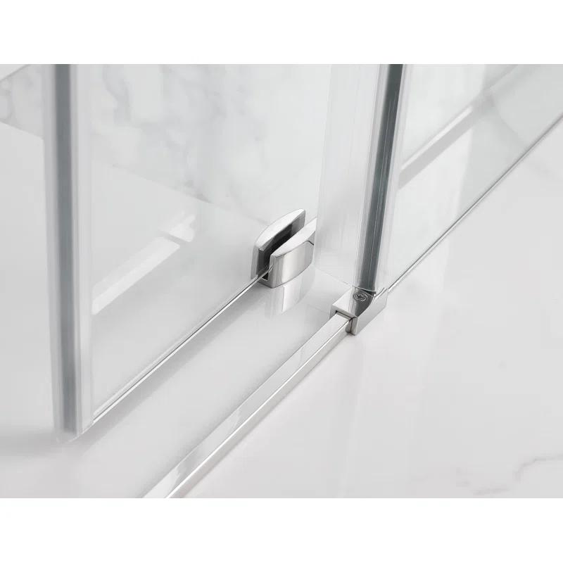 Coraline XL 68" - 72" W x 30" D x 80" H Frameless Rectangle Sliding Shower Enclosure