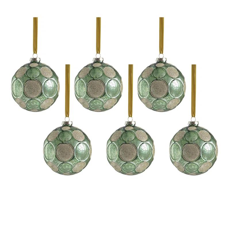 Rosdorf Park Serenity 6-Piece Set Matte Frosted Glass Ball Ornaments | Wayfair