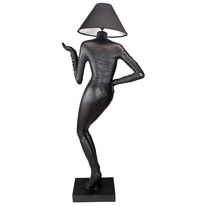 Design Toscano Mademoiselle 76'' Black Traditional Floor Lamp