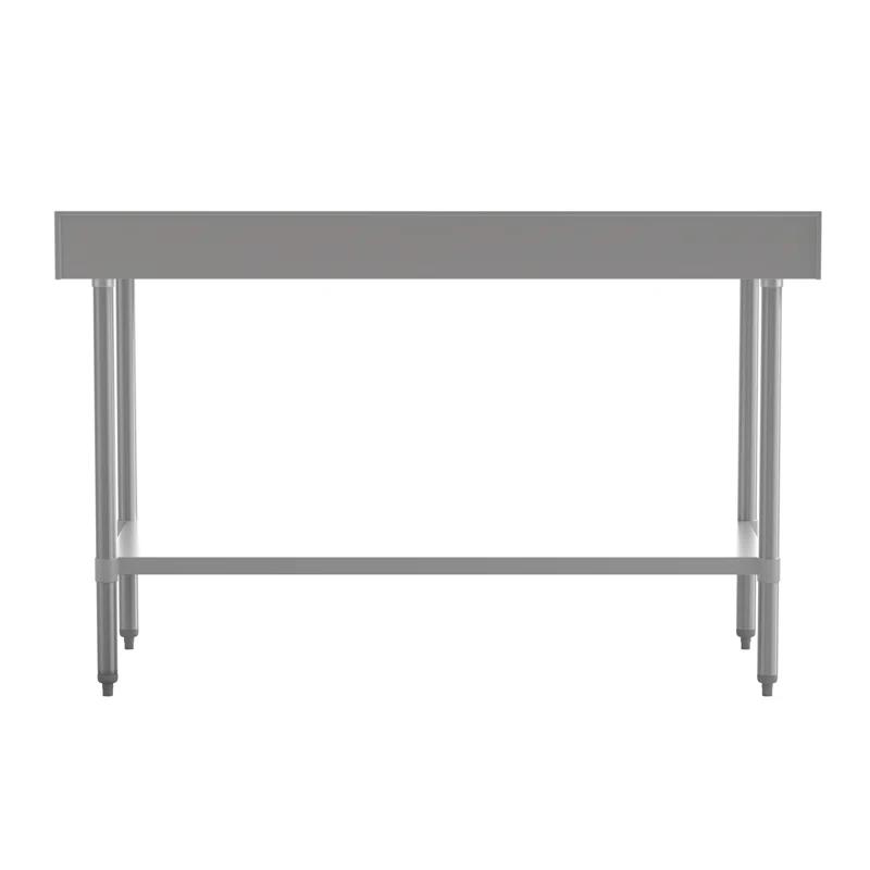 Flash Furniture Commercial Stainless Steel Kitchen Prep and Work Table with Shelf and Backsplash