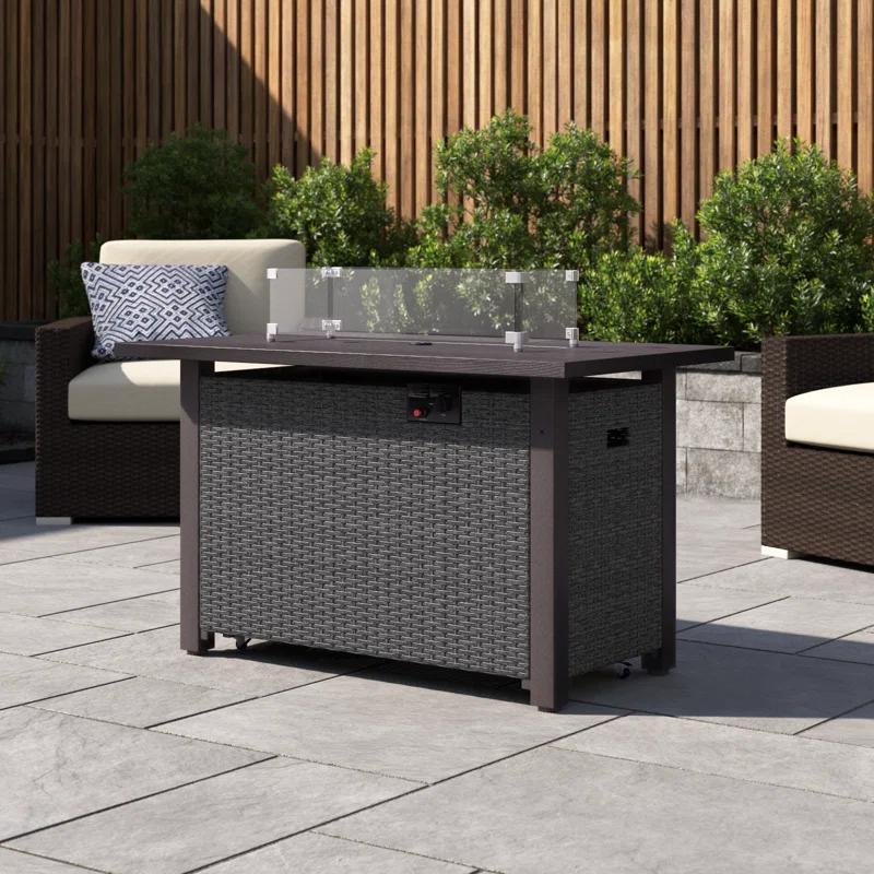 Wade Logan® Bitania Stainless Steel Propane Outdoor Fire Pit Table