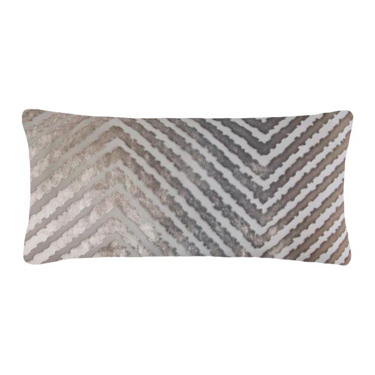 Kevin O'Brien Studio Chevron Velvet Reversible Throw Pillow
