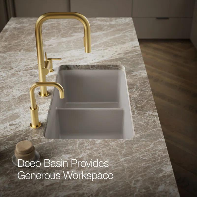 Cairn® 34" L x 18" W Under-Mount Double-Equal Kitchen Sink