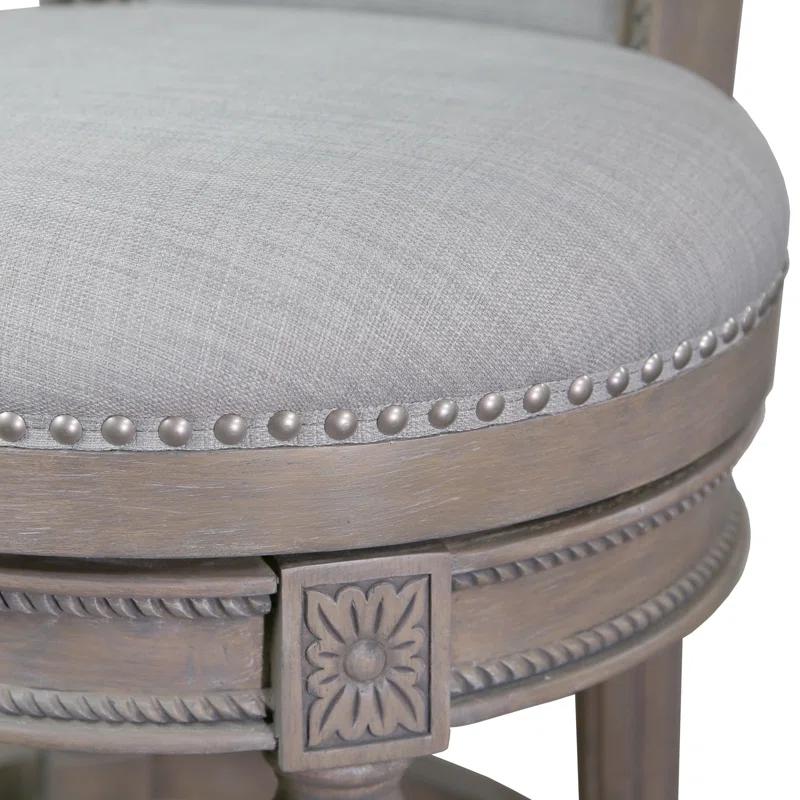 Ophelia & Co. Ted High Back Solid Wood Swivel Bar Stool