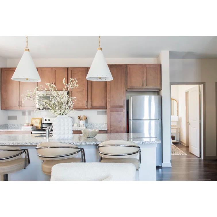 Buxton Pendant Light - White and Brass / Small