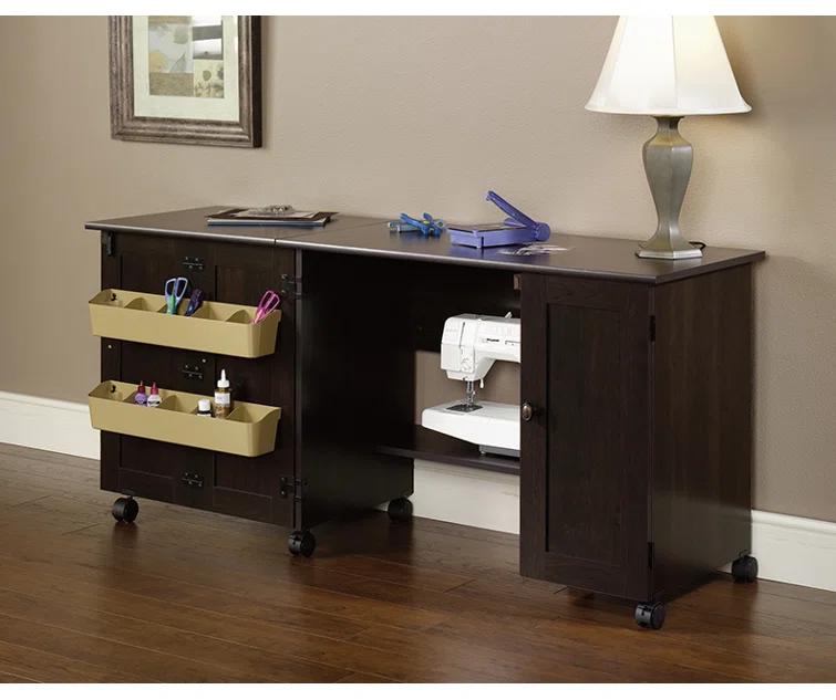 Sauder 40.079'' x 19.449'' Sewing Table with Wheels