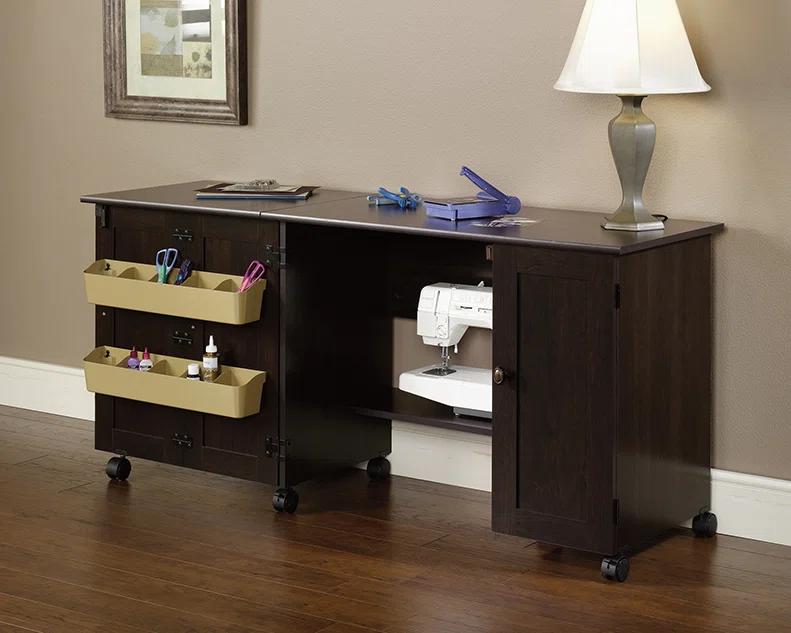 Sauder 40.079'' x 19.449'' Sewing Table with Wheels
