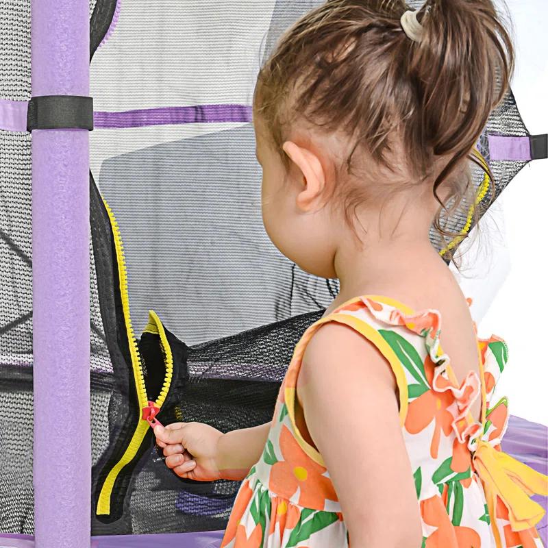 wendeway 55 Inch Kids Trampoline With Safety Enclosure Net | Wayfair