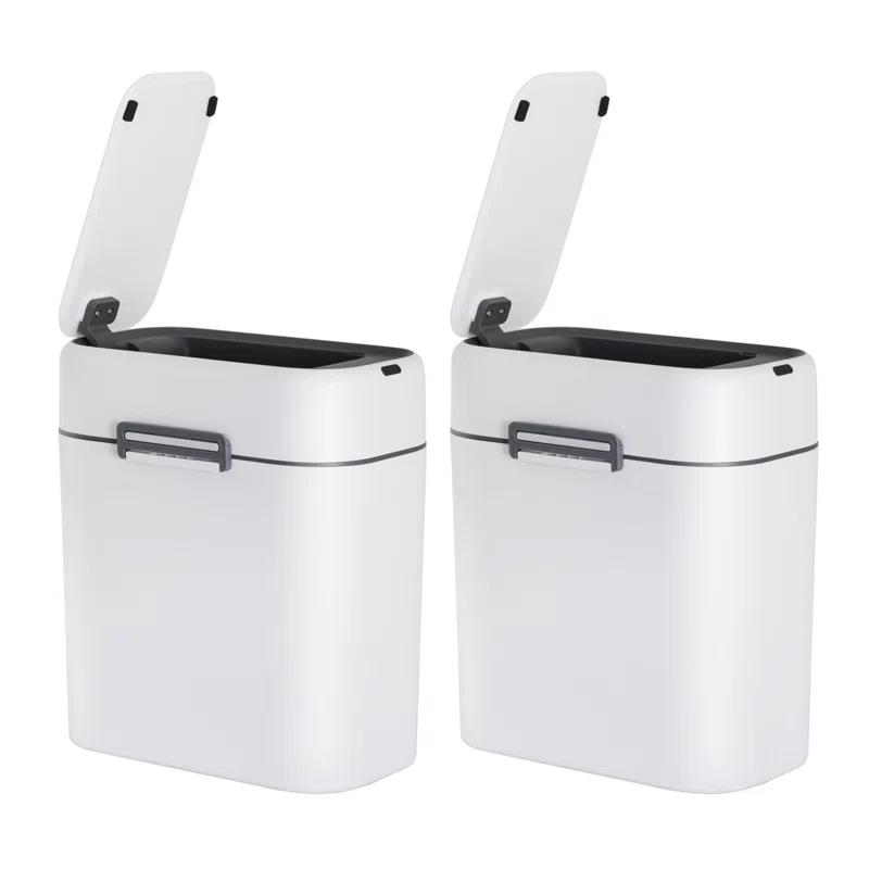 FDW Bathroom Trash Can With Lid 2.2 Gallon Touchless Motion Sensor Small Slim Garbage Can For Bathroom, Bedroom, Office, Living Room (2)