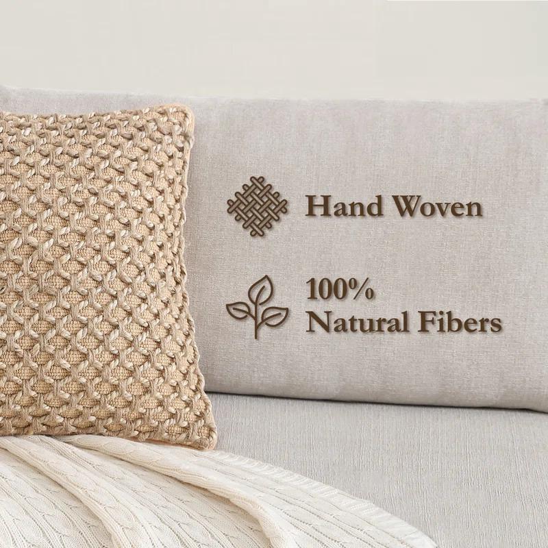 Boho Living Boho Living Jada Decorative Pillow Collection Jute/Cotton Indoor Square Throw Pillow with & Insert (Set of 2)