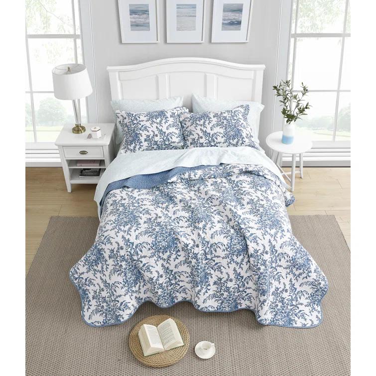 Laura Ashley Laura Ashley Bedford Cotton Reversible Quilt Set
