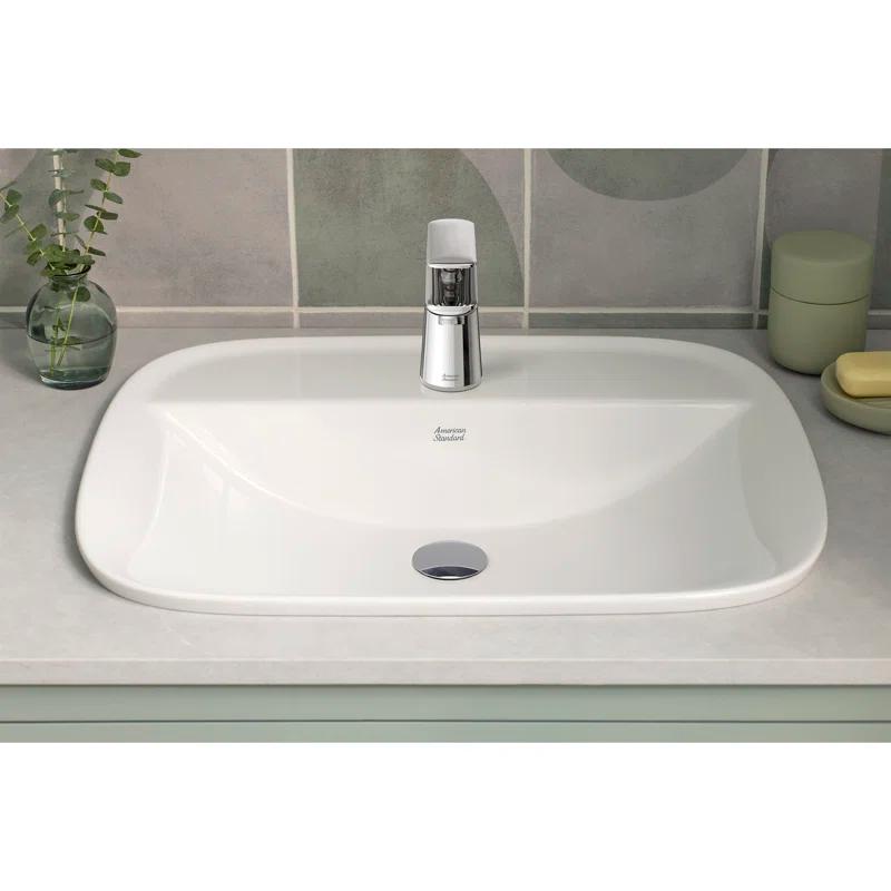 American Standard Aspirations 18'' Vitreous China Rectangular Bathroom Sink with Faucet and Overflow