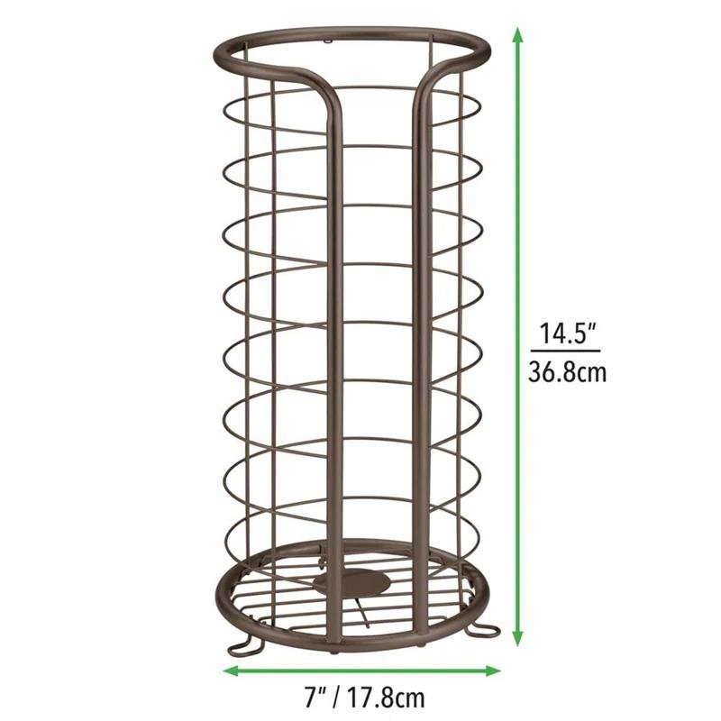 mDesign 5UYG90 mDesign Metal Toilet Paper Holder Stand, Freestanding 3 Roll Reserve